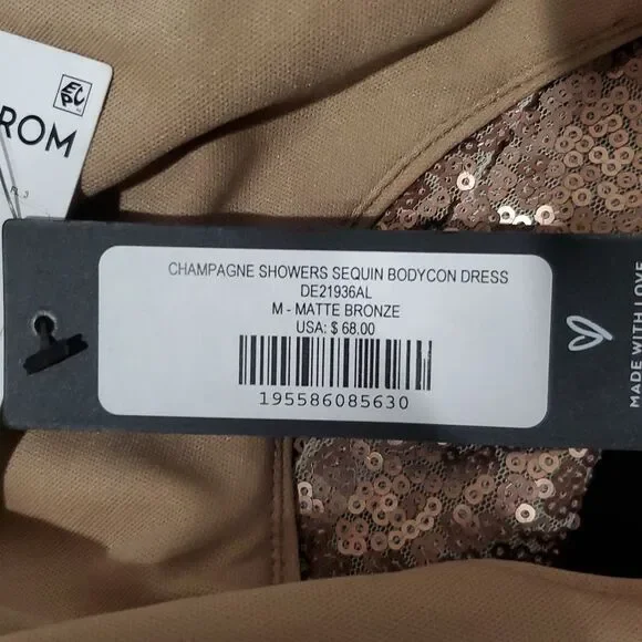 Lulu's Gold Sequin Mini Dress Size M - Picture 9 of 13